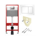 Комплект 6 в 1: инсталляция Tece c кнопкой 9400413 и унитазом Roxen Cube Bidet 530135-01X с функцией биде