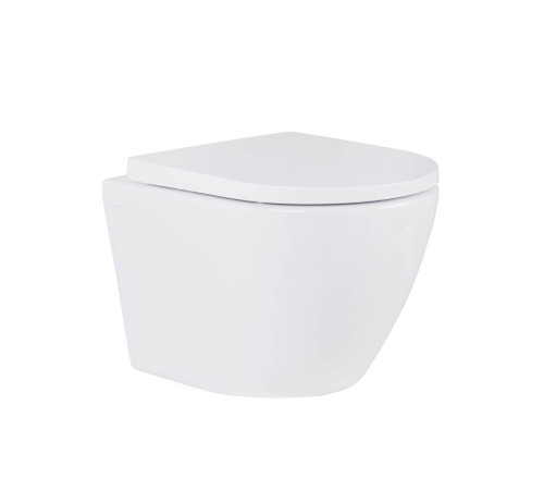 Комплект 6 в 1: инсталляция Tece 9400414 c кнопкой и унитазом Roxen Antares 530185-02 Rimless Soft Close