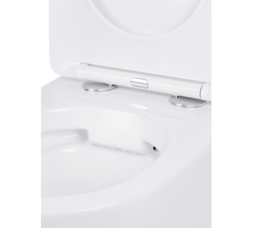 Комплект 6 в 1: инсталляция Tece 9400414 c кнопкой и унитазом Roxen Antares 530185-02 Rimless Soft Close
