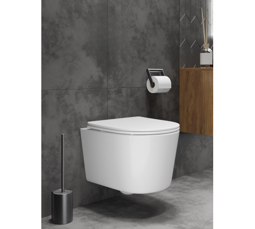 Комплект 6 в 1: инсталляция Tece c кнопкой 9400414 и унитазом Roxen Simple Compact 530120-01 Rimless Soft Close