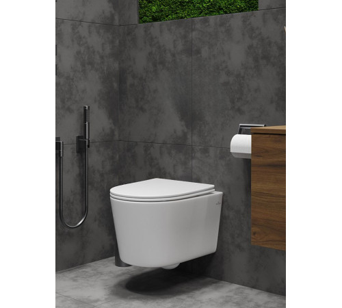 Комплект 6 в 1: инсталляция Tece c кнопкой 9400414 и унитазом Roxen Simple Compact 530120-01 Rimless Soft Close
