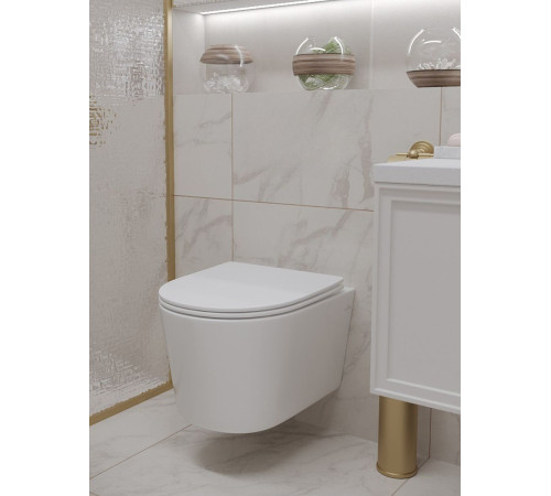 Комплект 6 в 1: инсталляция Tece c кнопкой 9400414 и унитазом Roxen Simple Compact 530120-01 Rimless Soft Close