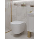 Комплект 6 в 1: инсталляция Tece c кнопкой 9400414 и унитазом Roxen Simple Compact 530120-01 Rimless Soft Close