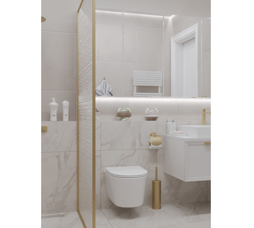 Комплект 6 в 1: инсталляция Tece c кнопкой 9400414 и унитазом Roxen Simple Compact 530120-01 Rimless Soft Close