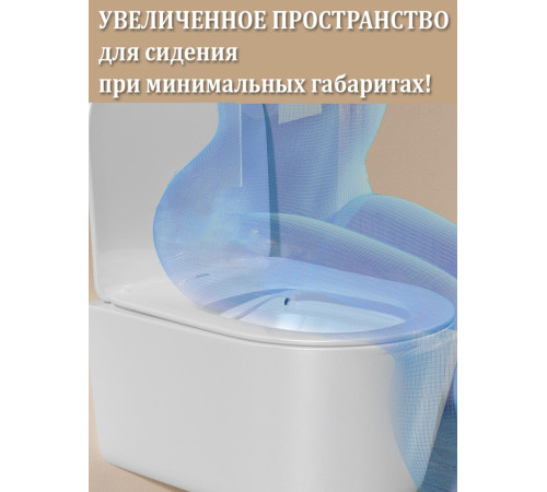 Комплект 6 в 1: инсталляция Tece c кнопкой 9400414 и унитазом Roxen Simple Compact 530120-01 Rimless Soft Close