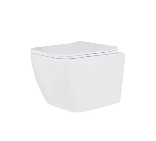 Комплект 6 в 1: инсталляция Tece 9400414 c кнопкой и унитазом Roxen Cube 530135-01 Rimless Soft Close