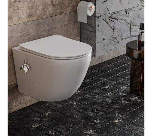 Комплект 6 в 1: инсталляция Tece c кнопкой 9400412 и подвесным унитазом Roxen Antares Bidet 530185-01X с функцией биде