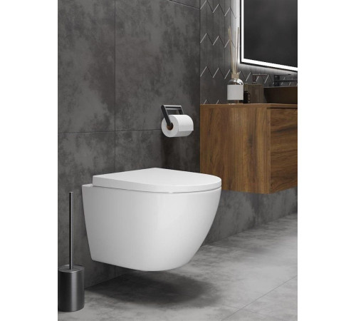 Комплект 6 в 1: инсталляция Tece 9400412 c кнопкой и унитазом Roxen Antares 530185-02 Rimless Soft Close