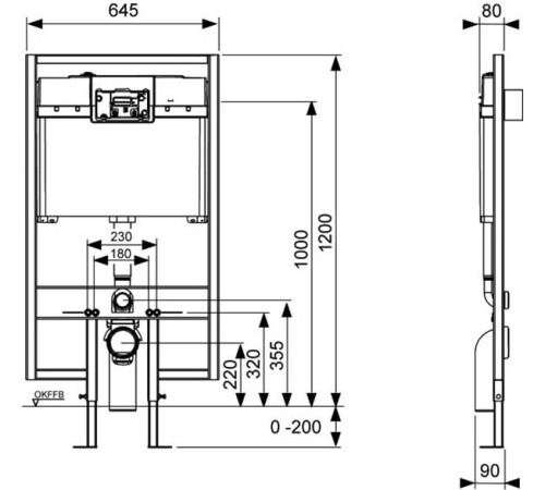 Система инсталляции для унитаза TECEconstruct 9300040 плоская