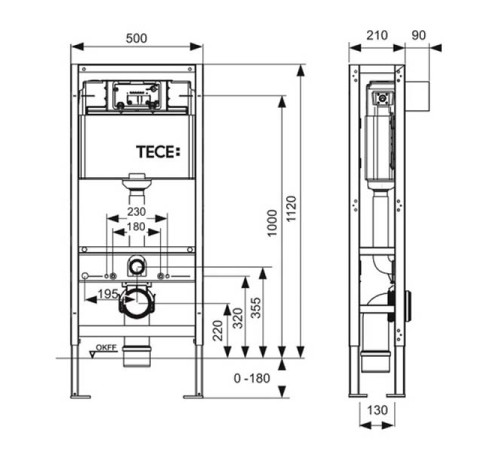 Система инсталляции для унитаза TECEconstruct 9300093