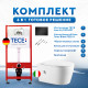 Комплект 6 в 1: инсталляция TECEbase kit 9400407 с черной кнопкой и подвесным унитазом Amore di Mare Temo Bidet P322-X 