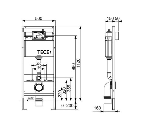 Комплект 6 в 1: инсталляция TECEbase kit 9400412 с кнопкой хром и подвесным унитазом Amore di Mare Temo P322