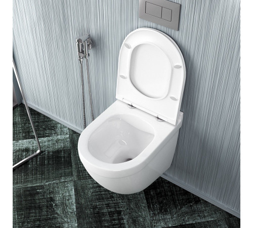 Комплект: инсталляция Grohe Solido 38811KF0 с черной кнопкой и подвесным унитазом Teymi Iva T40601
