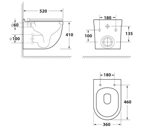 Комплект: инсталляция Grohe Solido 38811KF0 с черной кнопкой и подвесным унитазом Teymi Iva T40601