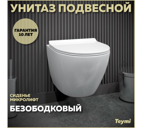  Комплект: инсталляция Grohe Solido 38811KF0 с черной кнопкой и подвесным унитазом Teymi Lina Pro T40106
