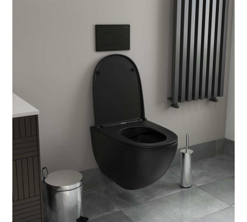 Комплект: инсталляция Tece с кнопкой 9400414 и подвесным унитазом Teymi Lina S Black T40111