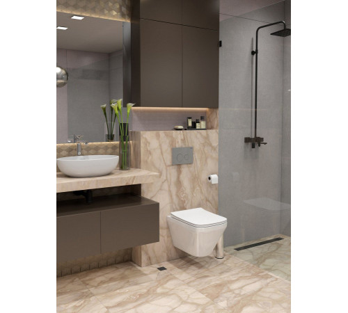   Комплект: инсталляция Grohe Solido 38811KF0 с черной кнопкой и подвесным унитазом Teymi Kati T40701