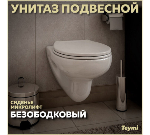 Комплект: инсталляция Grohe Solido 38811KF0 с черной кнопкой и подвесным унитазом Teymi Hanna Pro T40901