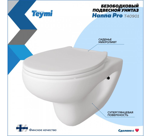 Комплект: инсталляция Grohe Solido 38811KF0 с черной кнопкой и подвесным унитазом Teymi Hanna Pro T40901