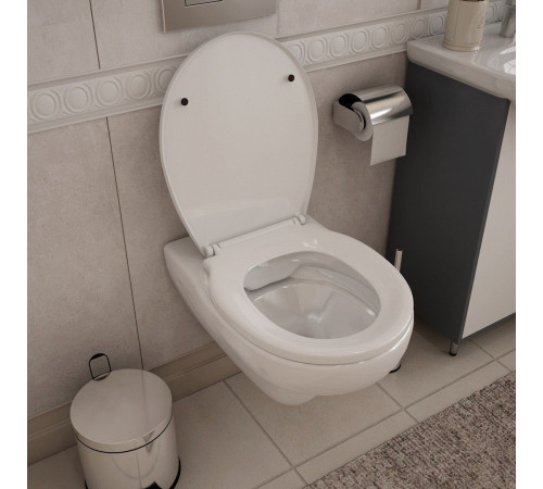 Комплект: инсталляция Grohe Solido 38811KF0 с черной кнопкой и подвесным унитазом Teymi Hanna Pro T40901