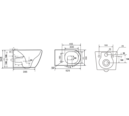  Подвесной унитаз Uptrend Milagro Rimless TR2210
