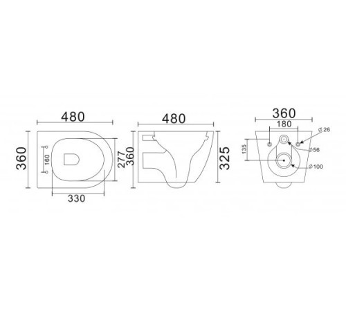 Подвесной унитаз Uptrend Amaro Rimless TR2217 Подвесной унитаз Uptrend Amaro Rimless TR2217