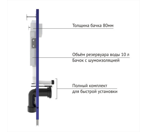 Инсталляция для унитаза Visam Slim 525 (EX-112-900) без кнопки