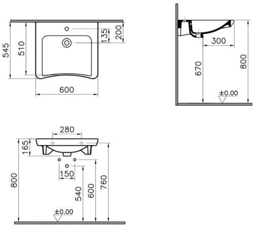 Умывальник Vitra Conforma (5289B003-0001) 