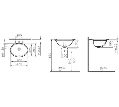 Умывальник Vitra Arkitekt (6039B003-0012) 