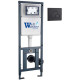 Комплект инсталляции Weltwasser Marberg 410 с кнопкой 410 RD MT-BL и подвесным унитазом Amore di Mare Garda Bidet P310-X  