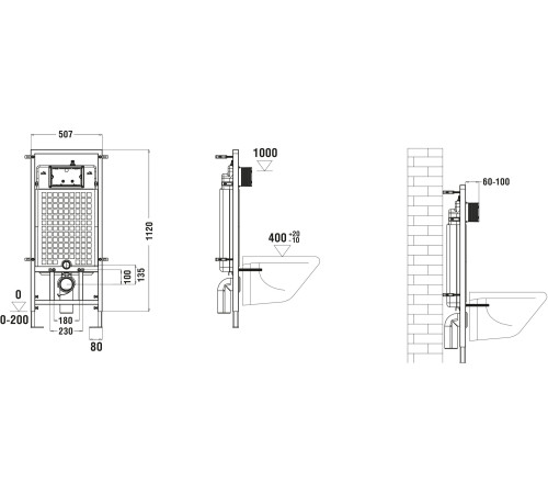 Система инсталляции Weltwasser Marberg 507 без кнопки Система инсталляции Weltwasser Marberg 507 без кнопки