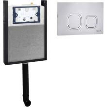 Система инсталляции для приставного унитаза Weltwasser Amberg 404 CR с клавишей хром глянец Система инсталляции для приставного унитаза Weltwasser Amberg 404 CR с клавишей хром глянец