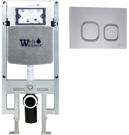 Инсталляция для подвесного унитаза Weltwasser Amberg 497 ST CR с клавишей хром глянцевый
