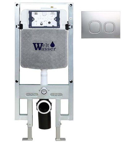 Инсталляция для подвесного унитаза Weltwasser Amberg 497 ST MT-CR с клавишей хром матовый