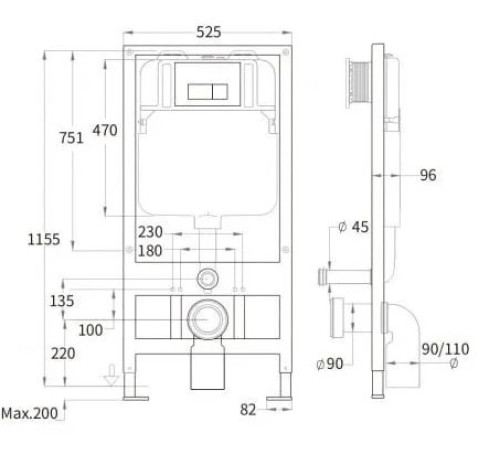 Система инсталляции для унитаза  Weltwasser Bamberg 525 Система инсталляции для унитаза  Weltwasser Bamberg 525