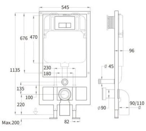 Система инсталляции для унитаза Weltwasser Bamberg 545 Система инсталляции для унитаза Weltwasser Bamberg 545