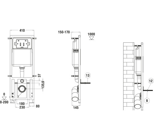 Система инсталляции для унитаза Weltwasser Marberg 410 без кнопки Система инсталляции для унитаза Weltwasser Marberg 410 без кнопки