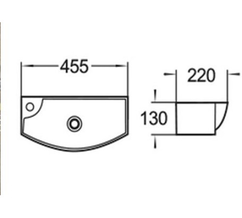 Умывальник  WeltWasser WW Aisbach 7946 GL-WT L (10000008694)   левый