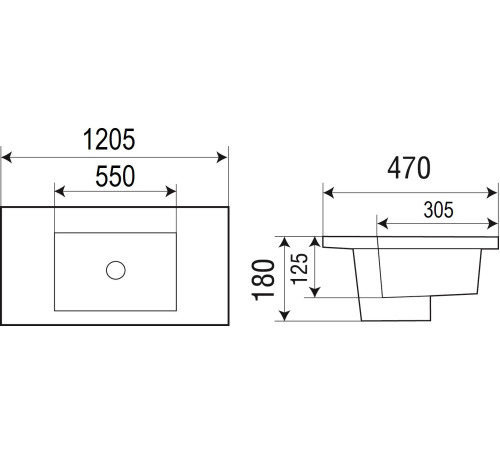 Умывальник  WeltWasser WW Deilbach 7506  120 (10000003905)   