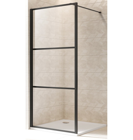 Душевая стенка Adema Смарт Компакт-100 Блэк / Smart Сompact-100 black Walk-in прозрачное стекло / черный (000001404)