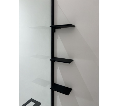 Душевая стенка Adema Риббер Блэк-120 Walk-in прозрачное стекло/черный (000001406)