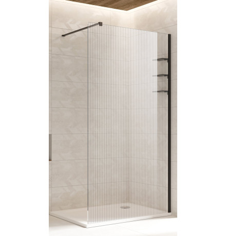 Душевая стенка Adema Риббер Блэк-120 Walk-in прозрачное стекло/черный (000001406)