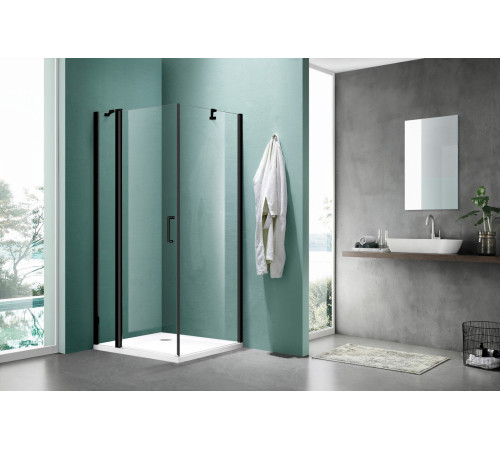  Душевой уголок Adema Сканди Блэк / Scandi Black 90x90 прозрачное стекло/ профиль черный (000001361)