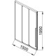 Душевая дверь Adema Скил техно / Skill techno 150x195 правая, прозрачное стекло (000001409)