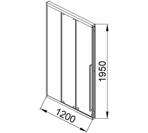 Душевая дверь Adema Скил техно / Skill techno 120x195 правая, прозрачное стекло (000001411)