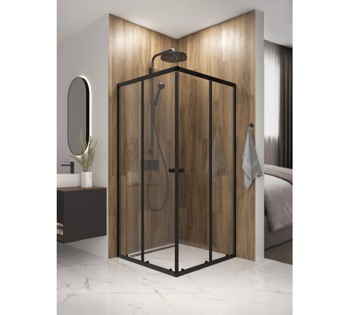 Душевой уголок Domani-Spa Shape 2 99 без поддона (DS04Sp99(2)L0Cl00.Gt-Black)