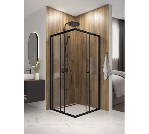 Душевой уголок Domani-Spa Shape 2 99 без поддона (DS04Sp99(2)L0Cl00.Gt-Black)