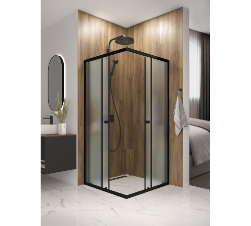 Душевой уголок Domani-Spa Shape 2 99 без поддона (DS04Sp99(2)L0M00.Gt-Black)