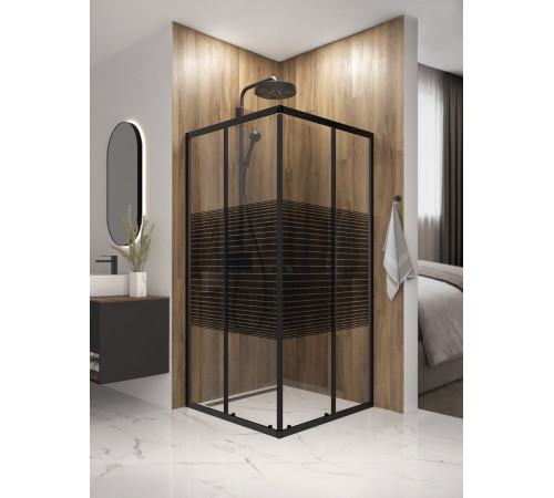 Душевой уголок Domani-Spa Shape 2 99 без поддона (DS04Sp99(2)L0St00.Gt-Black)