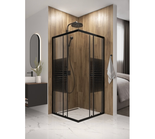 Душевой уголок Domani-Spa Shape 2 99 без поддона (DS04Sp99(2)L0St00.Gt-Black)